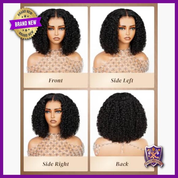 Glueless Human Hair Bob Wig 210% Density Pre-Cut Lace Front 12 Inch main image 4